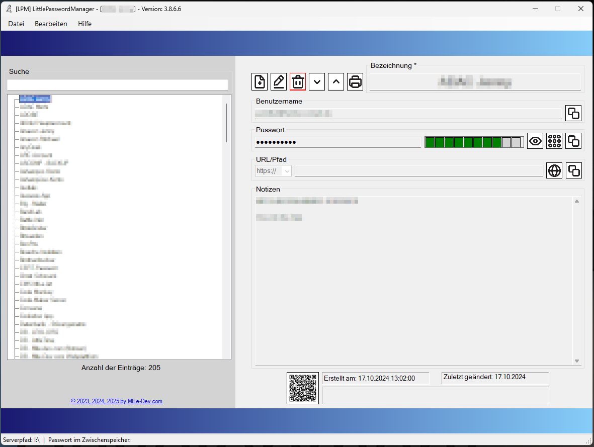 Screenshot von LittlePasswordManager